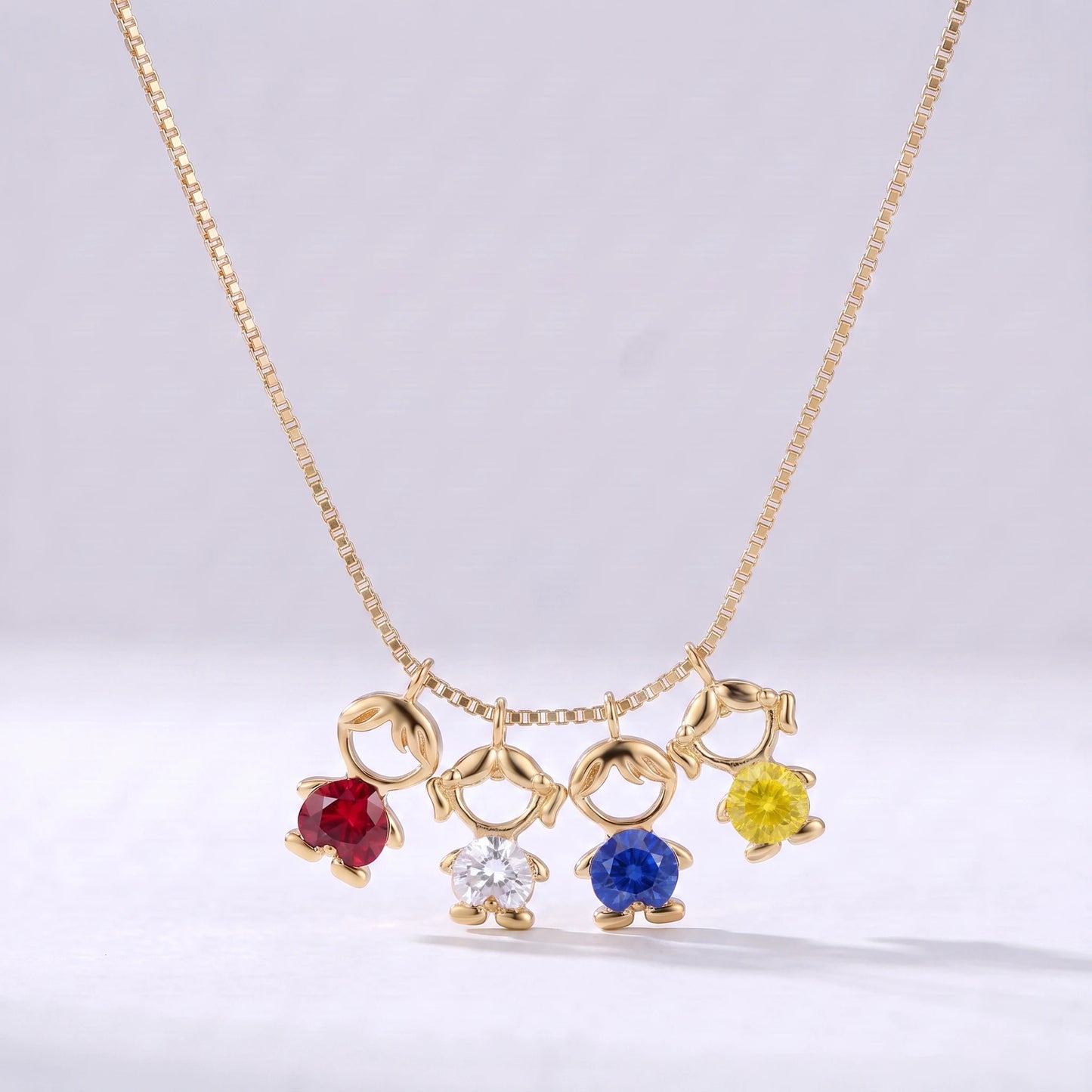 Colar bead com 4 pendentes menino e menina — exemplo família