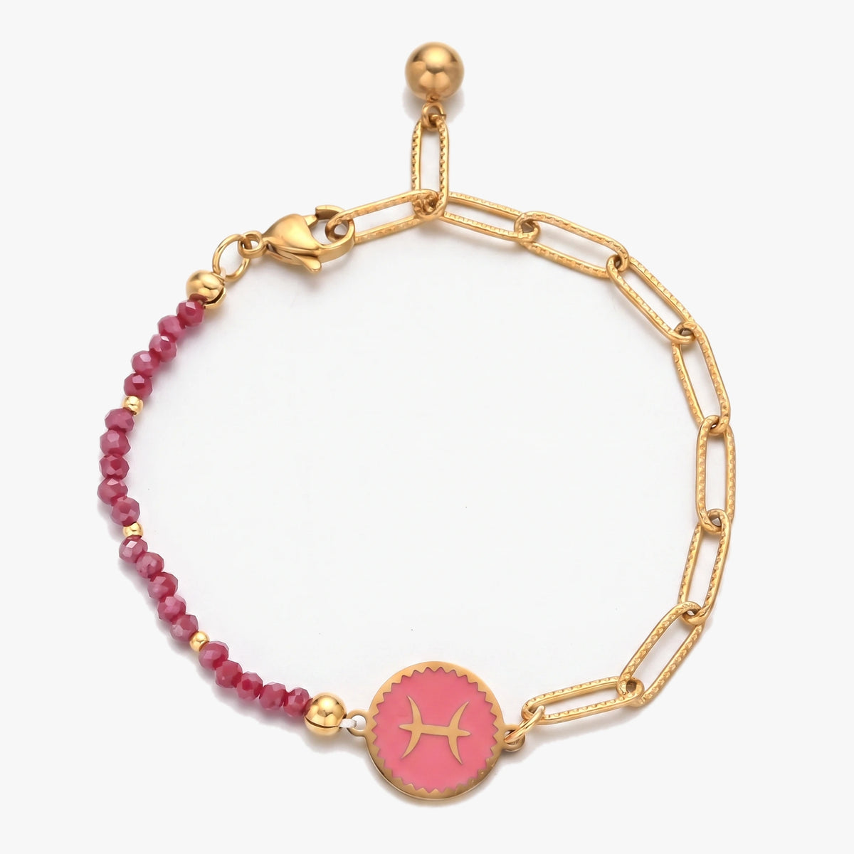 Pulseira signo Peixes com pedras naturais Citrino