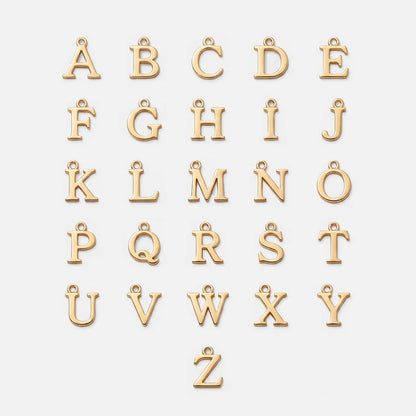 Letras disponíveis A–Z para personalização do colar