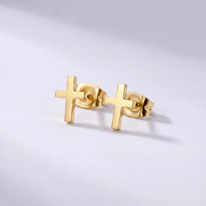 Brincos cruz dourado