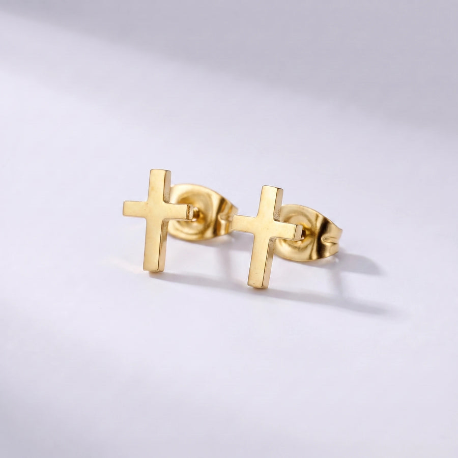 Brincos cruz dourado