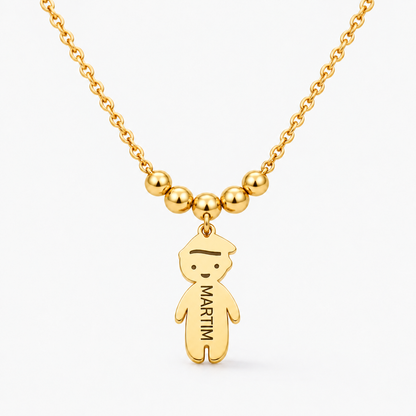 Colar Filhos com Nome dourado — um menino, Martim
