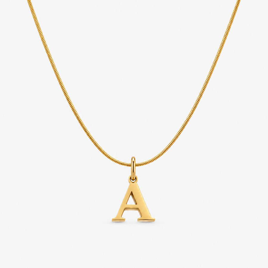 Colar personalizado dourado com inicial A
