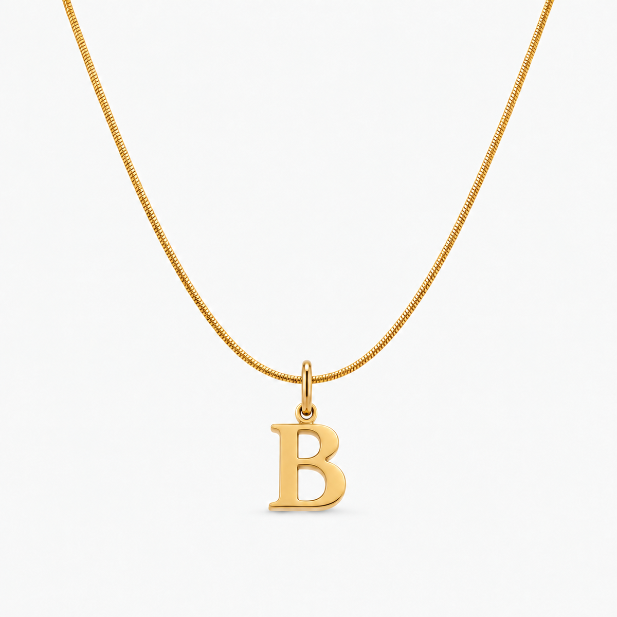 Colar personalizado dourado com inicial B