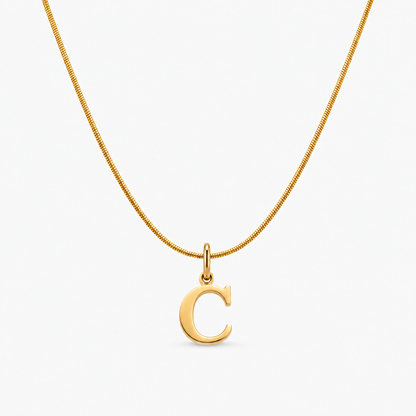 Colar personalizado dourado com inicial C