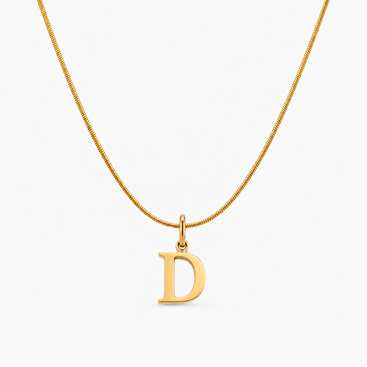 Colar personalizado dourado com inicial D