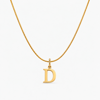 Colar personalizado dourado com inicial D