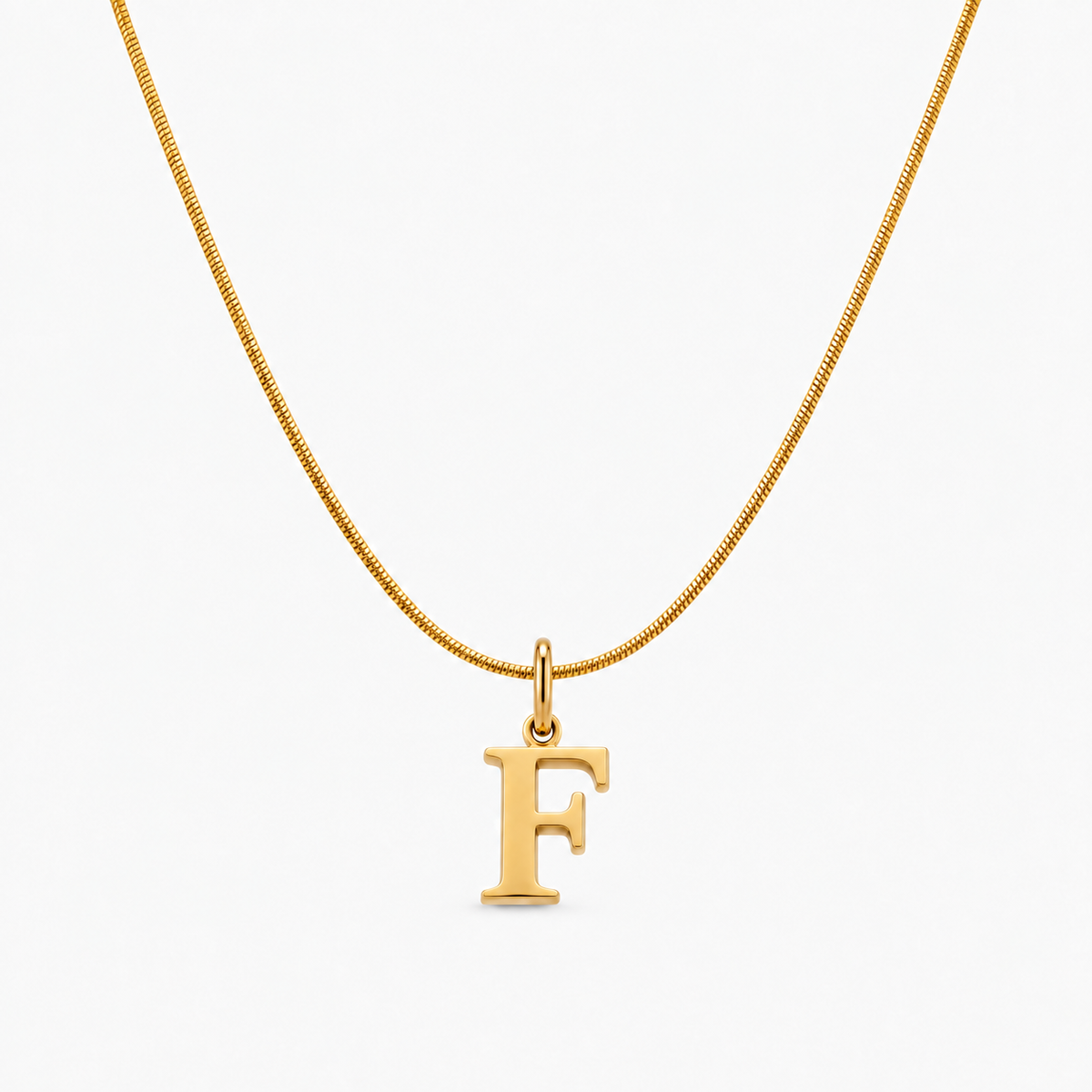 Colar personalizado dourado com inicial F