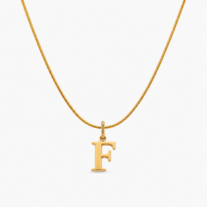 Colar personalizado dourado com inicial F