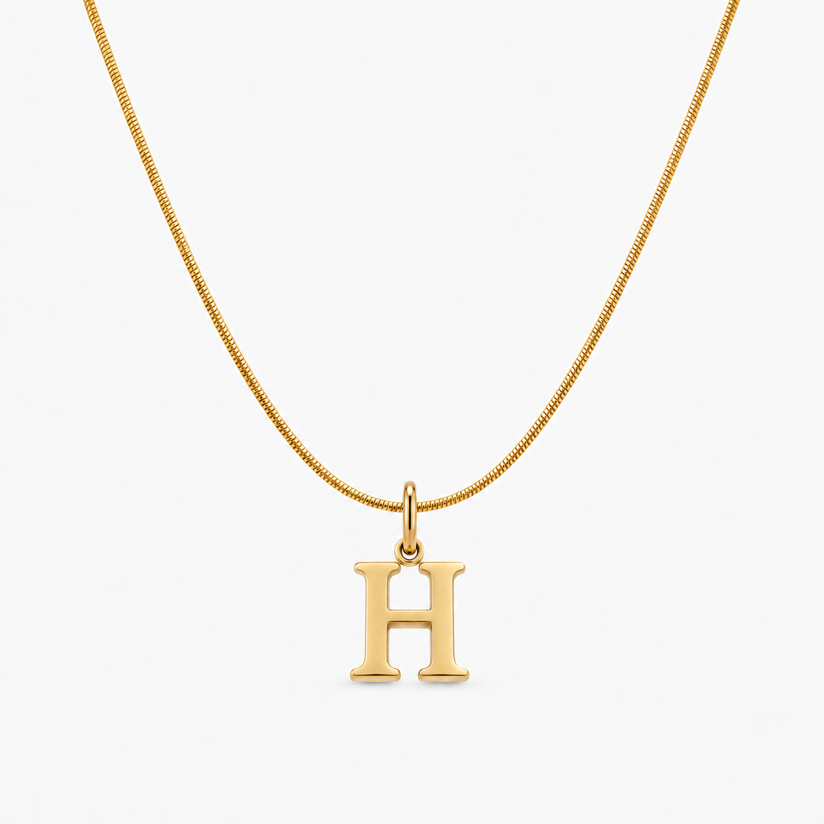 Colar personalizado dourado com inicial H