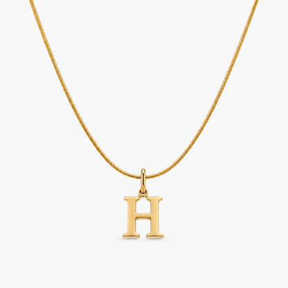 Colar personalizado dourado com inicial H