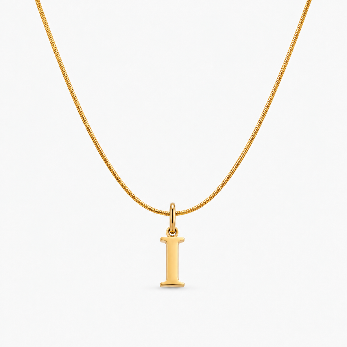 Colar personalizado dourado com inicial I