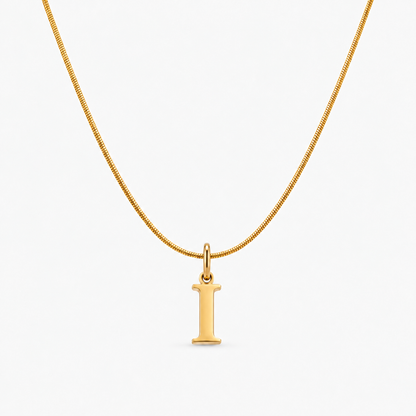 Colar personalizado dourado com inicial I