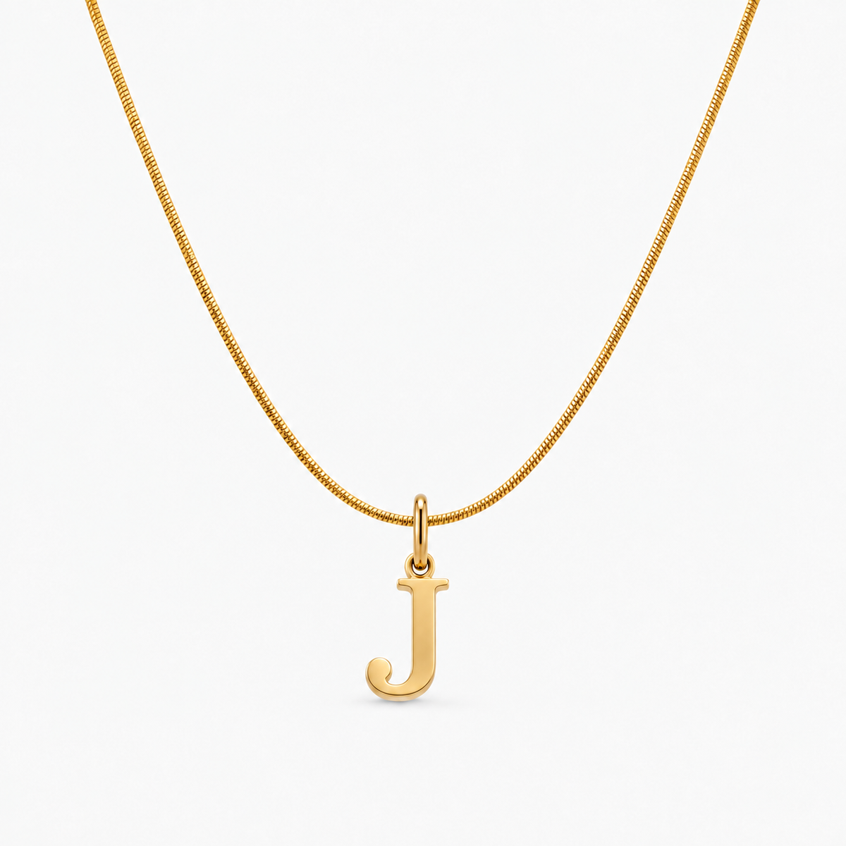 Colar personalizado dourado com inicial J
