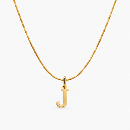 Colar personalizado dourado com inicial J