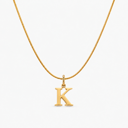 Colar personalizado dourado com inicial K