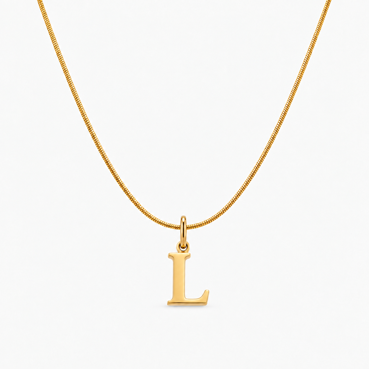 Colar personalizado dourado com inicial L