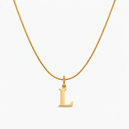 Colar personalizado dourado com inicial L
