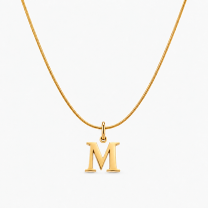 Colar personalizado dourado com inicial M