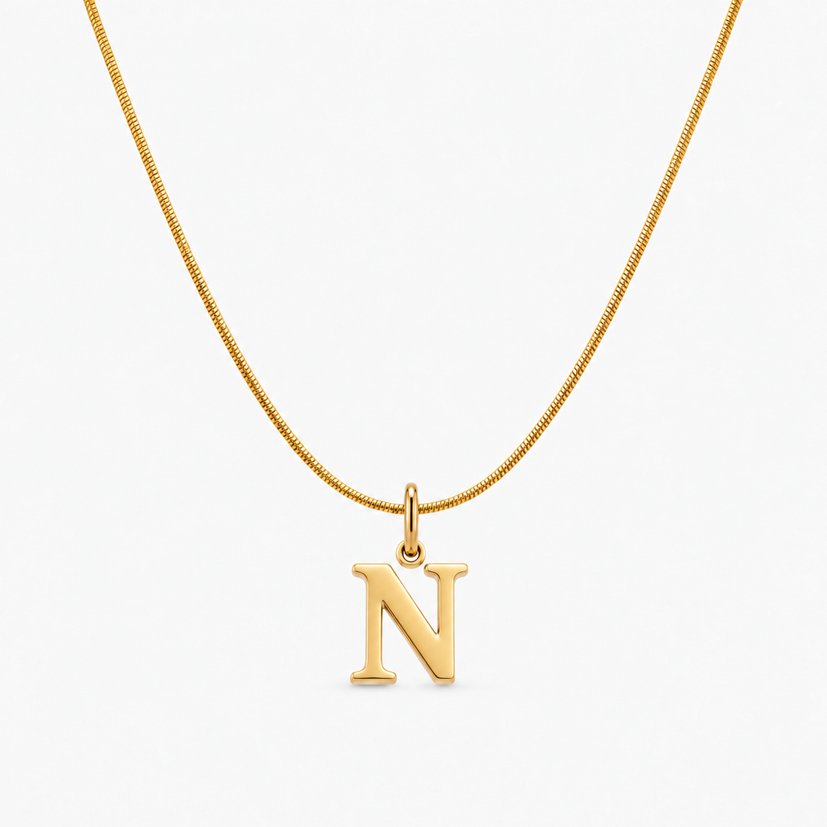 Colar personalizado dourado com inicial N