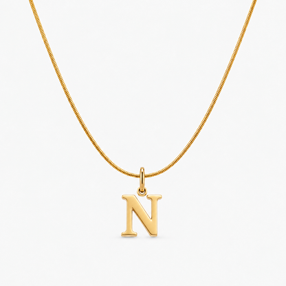 Colar personalizado dourado com inicial N