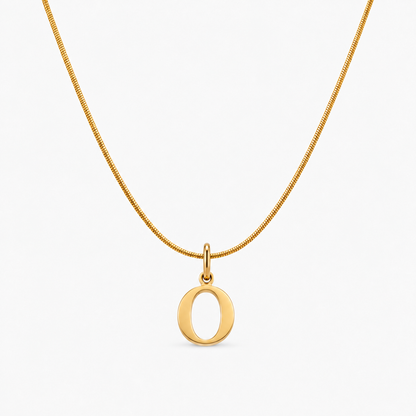 Colar personalizado dourado com inicial O