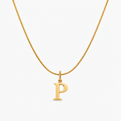 Colar personalizado dourado com inicial P