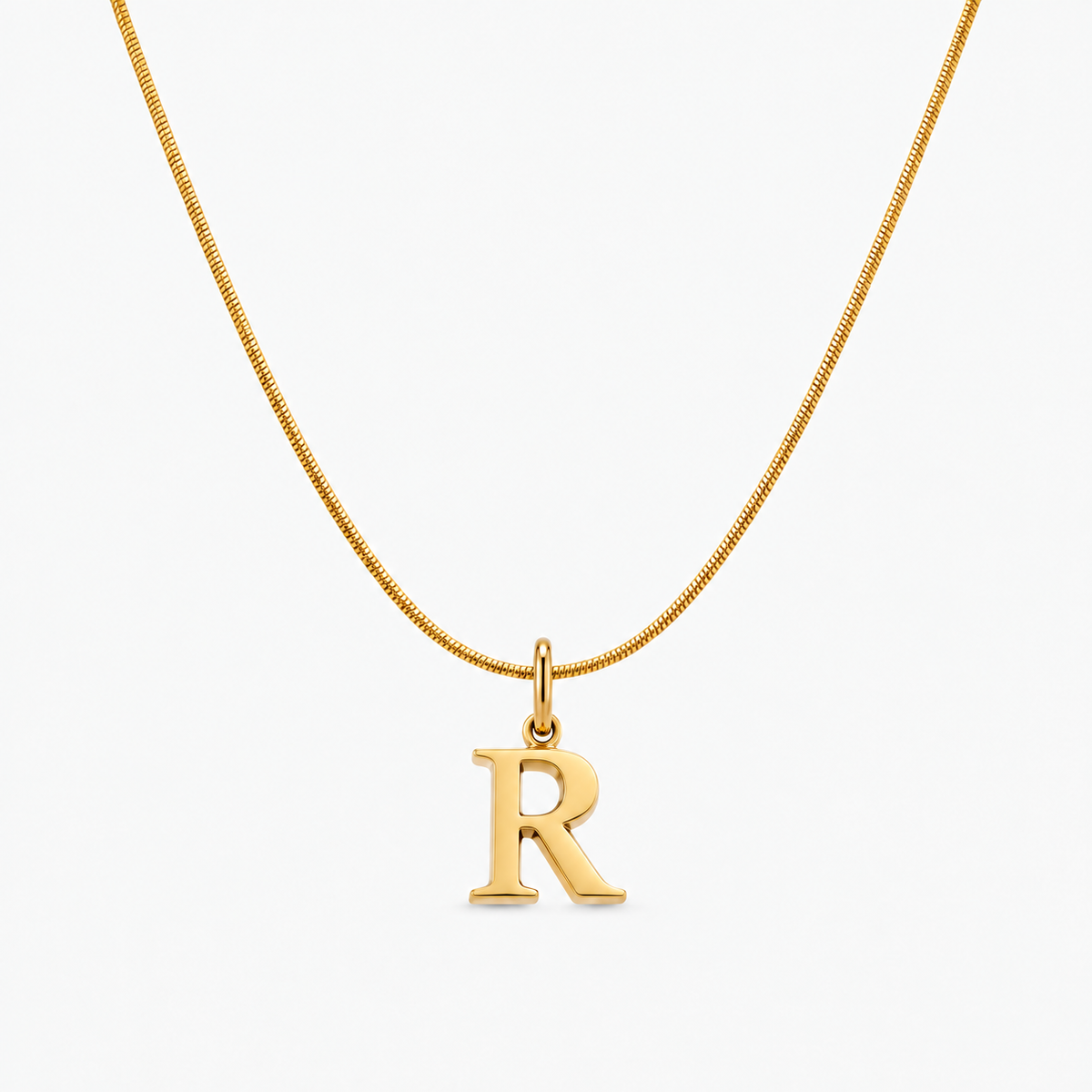 Colar personalizado dourado com inicial R
