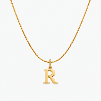 Colar personalizado dourado com inicial R