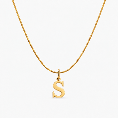 Colar personalizado dourado com inicial S