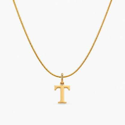 Colar personalizado dourado com inicial T