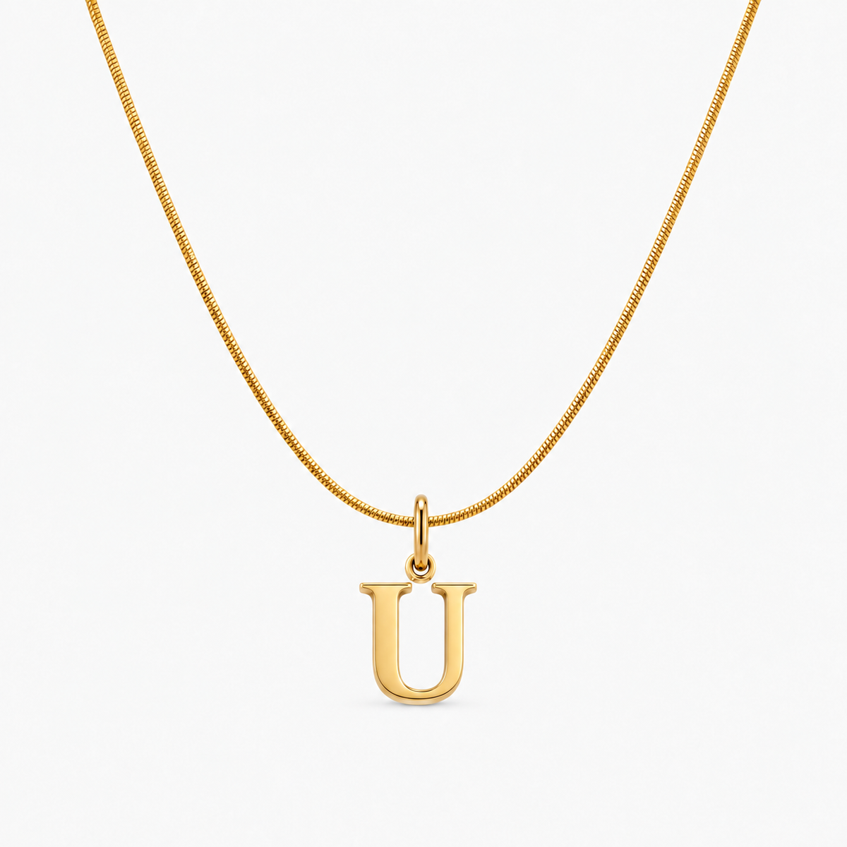 Colar personalizado dourado com inicial U