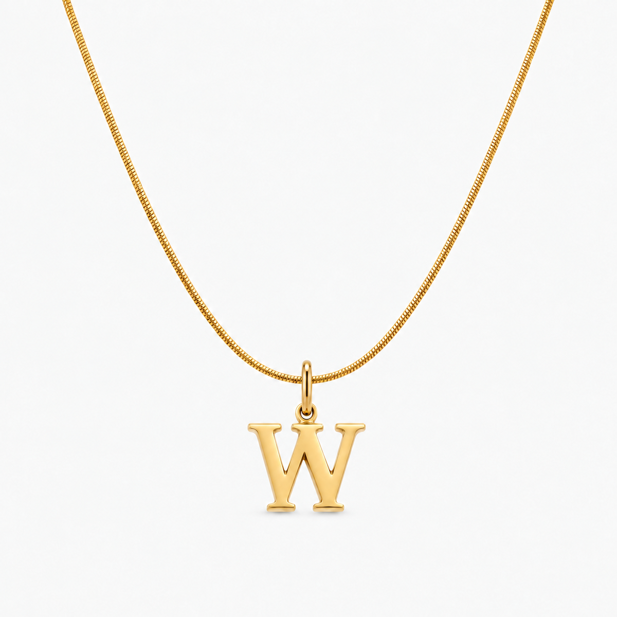 Colar personalizado dourado com inicial W