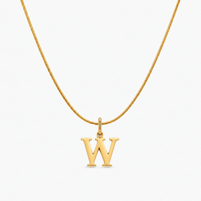 Colar personalizado dourado com inicial W