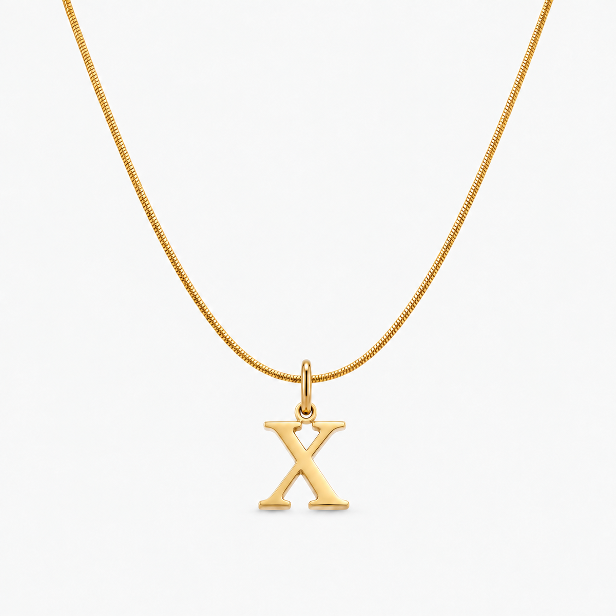 Colar personalizado dourado com inicial X