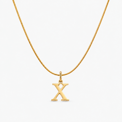 Colar personalizado dourado com inicial X