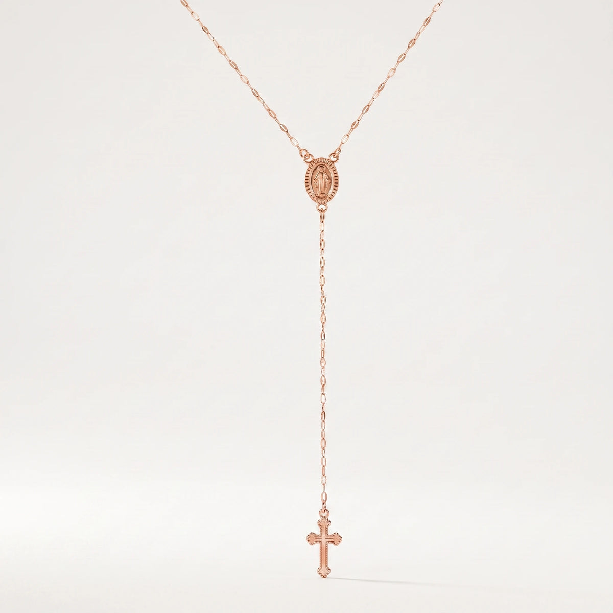 Colar Ave Maria Ouro Rosa
