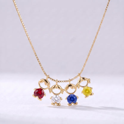 Colar bead com 4 pendentes menino e menina — exemplo família