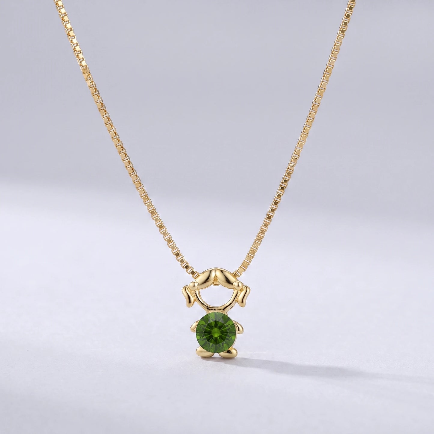 Colar bead menina Agosto — Peridoto