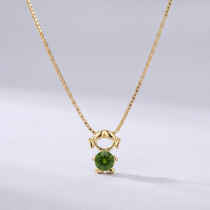 Colar bead menina Agosto — Peridoto