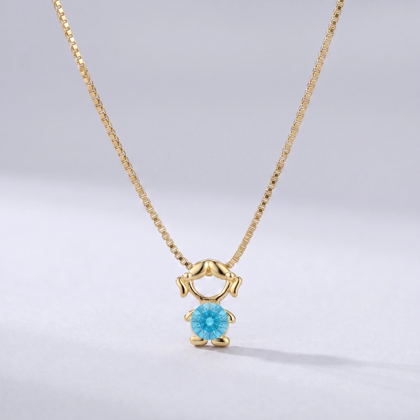 Colar bead menina Março — Água-marinha