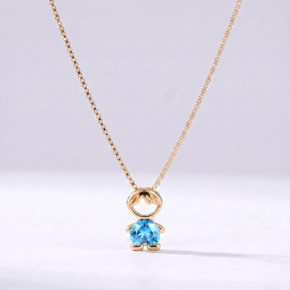 Colar bead menino Dezembro — Topázio Azul