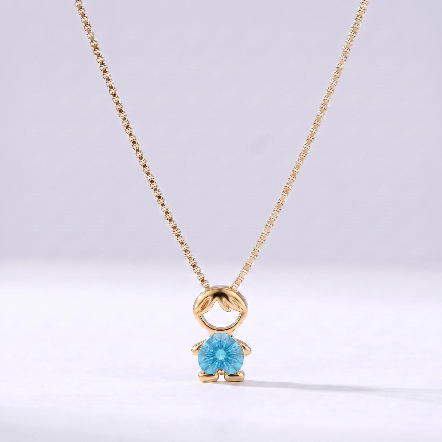 Colar bead menino Março — Água-marinha
