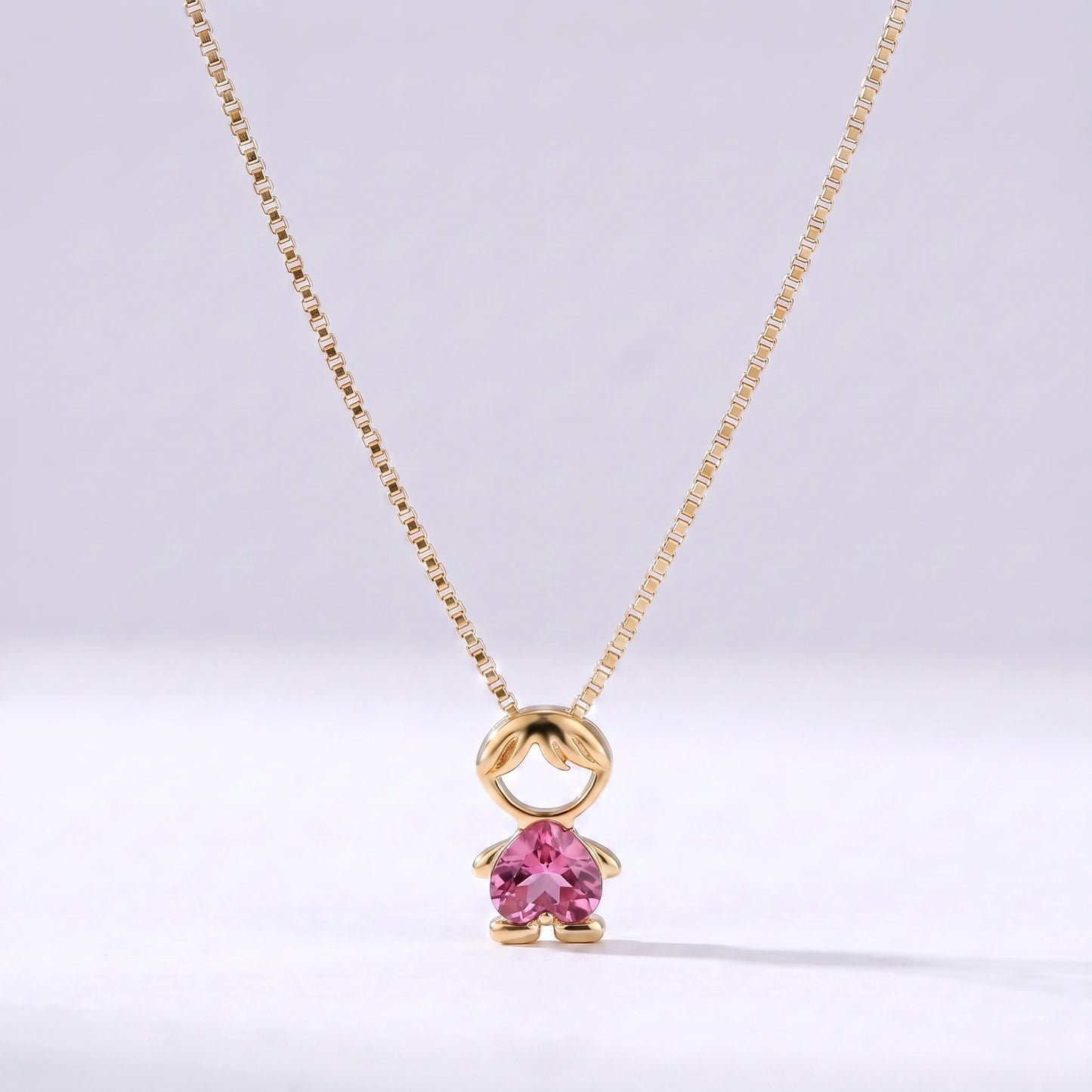 Colar bead menino Outubro — Turmalina Rosa