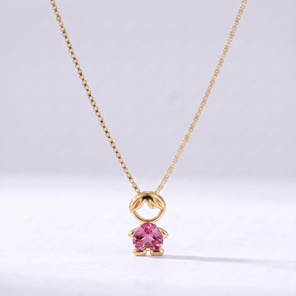 Colar bead menino Outubro — Turmalina Rosa