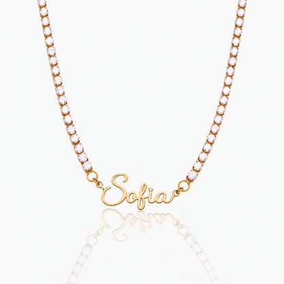 Colar Nome Brilhante dourado personalizado com Sofia
