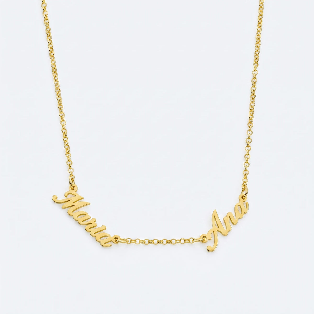 Colar Nomes Personalizados Dourado — 2 Nomes