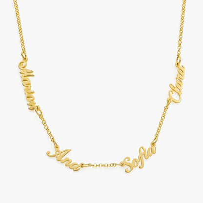 Colar Nomes Personalizados Dourado — 4 Nomes