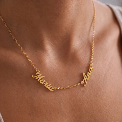 Colar Nomes Personalizados dourado — 2 nomes em uso
