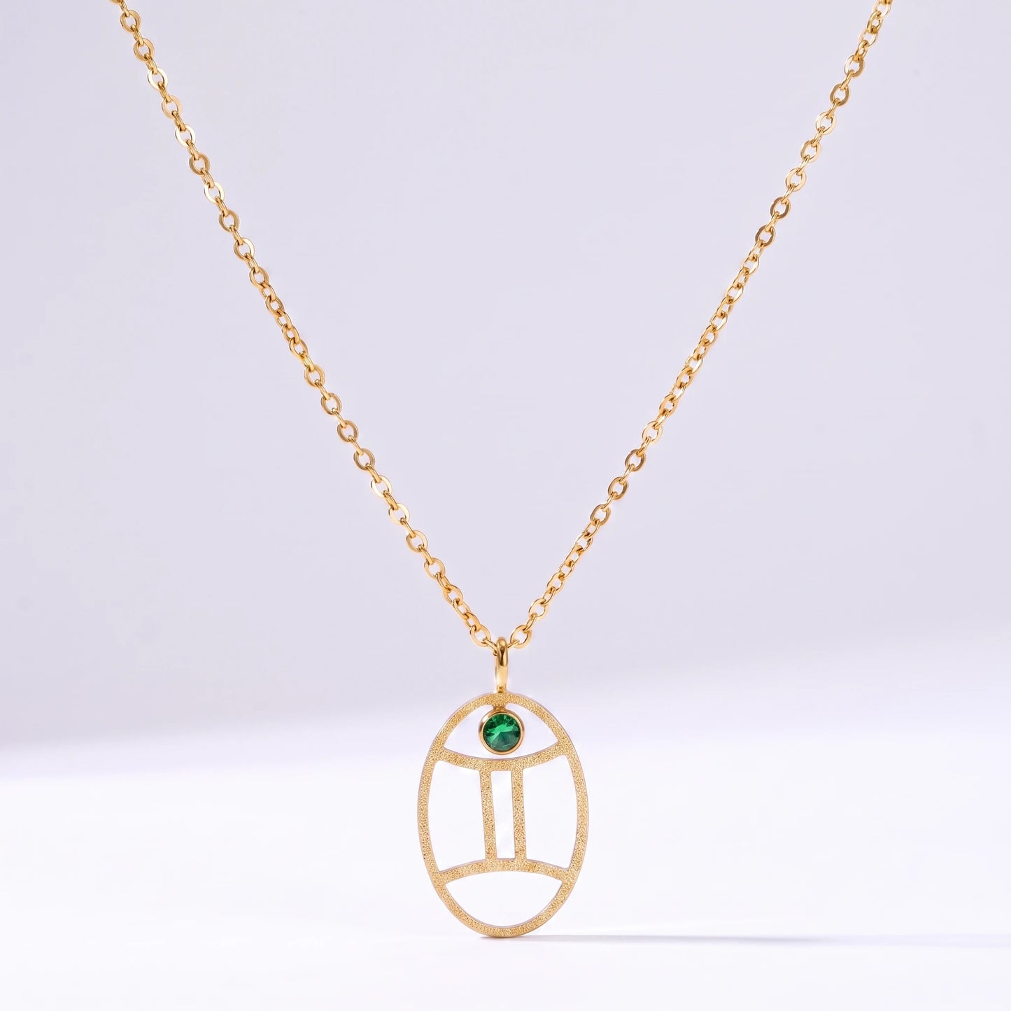 Colar signo do zodíaco com runa Gémeos